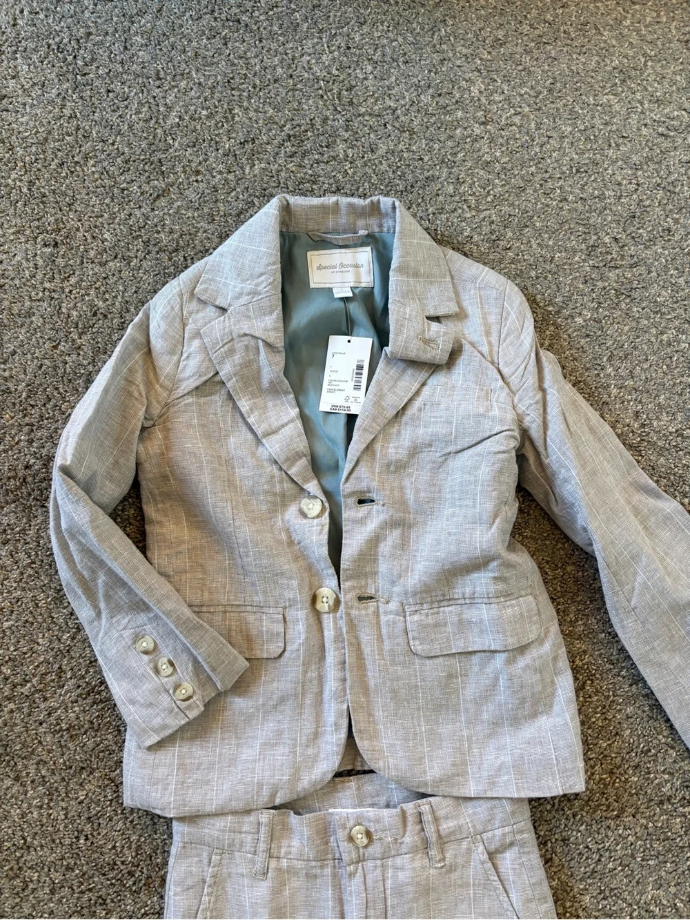 Gymboree Beige Pinstripe Kids Suit Set